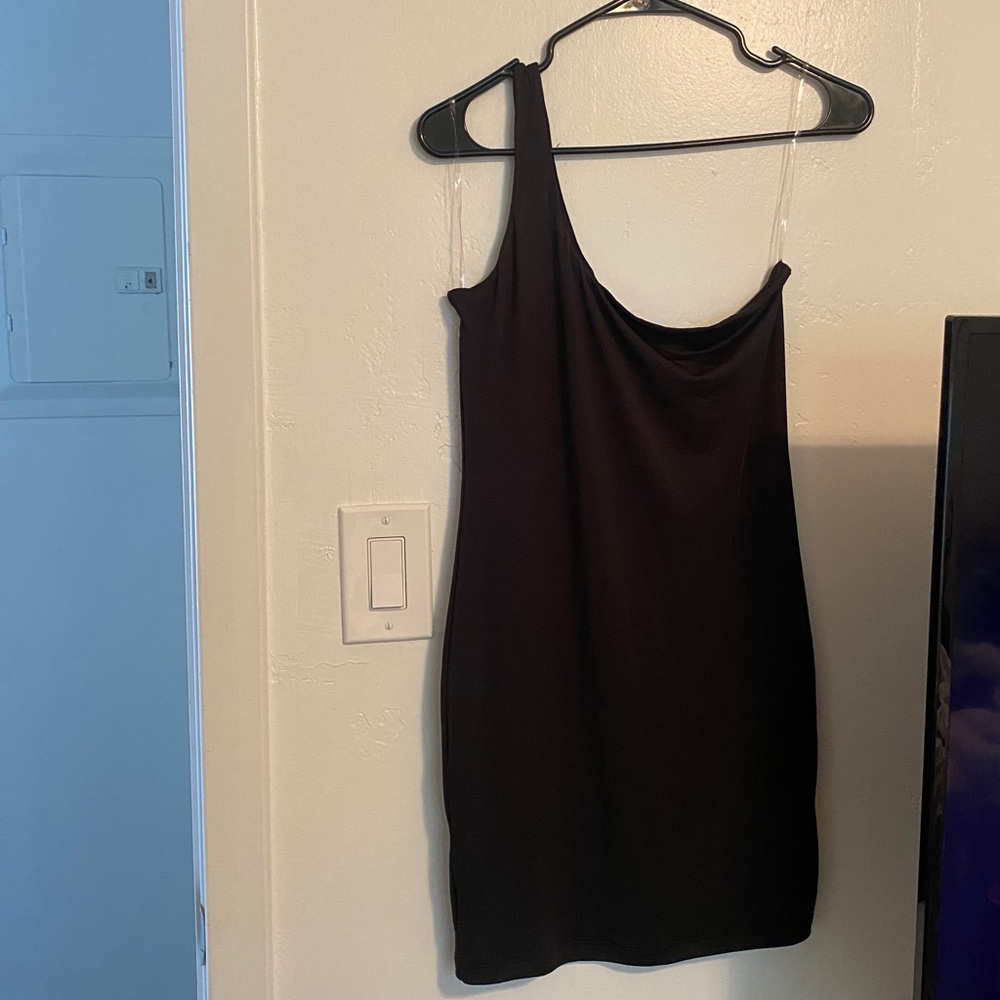 Black one shoulder dress